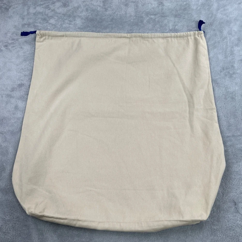 Louis Vuitton Dust Bag Cream Large Cotton Drawstring Purse Handbag 23.5x24in